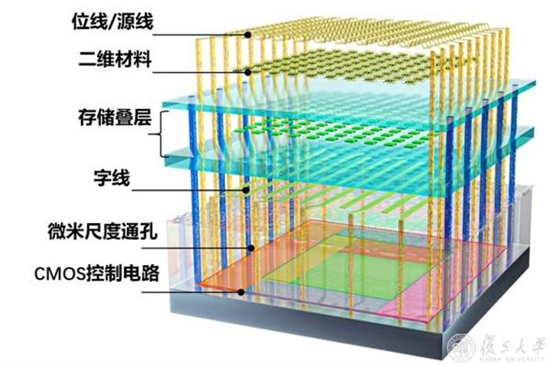 全球首颗！复旦团队研发二维-硅基混合架构闪存芯片
